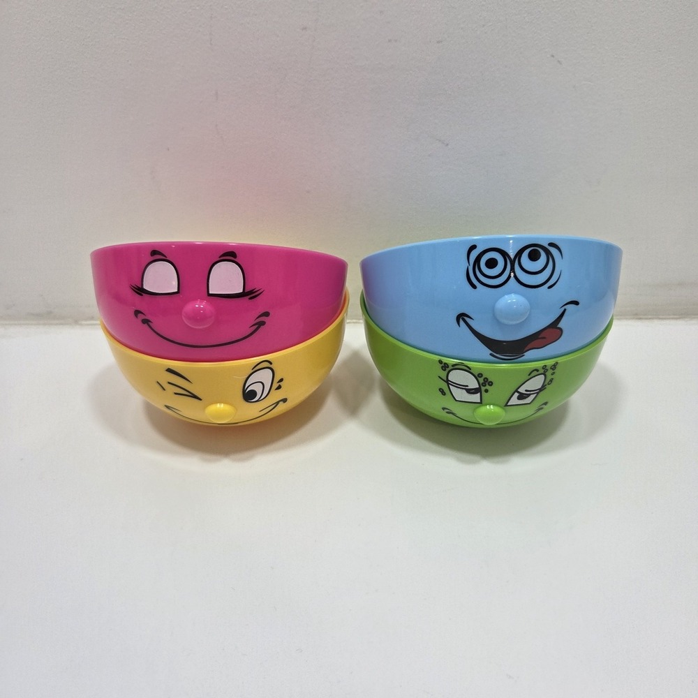 Vintage Dolce Vita Bowls 3D Funny Faces Plastic
